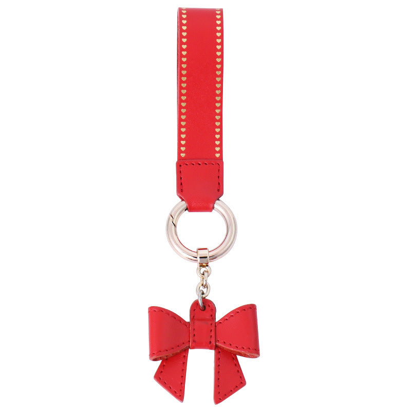 Wholesale Bow Knots Retro Girls' Bag Hangers Cowhide Keychains